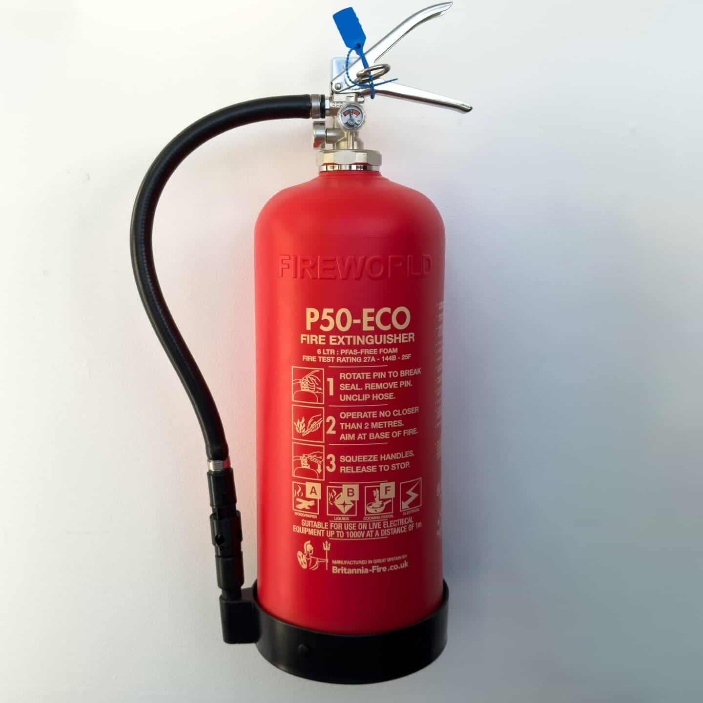 P50 Fire Extinguisher mounted on wall