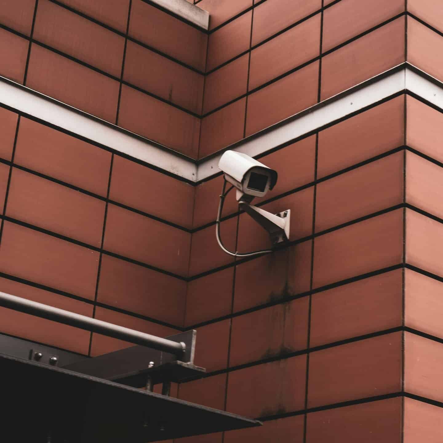 CCTV Camera monitoring a building entrance