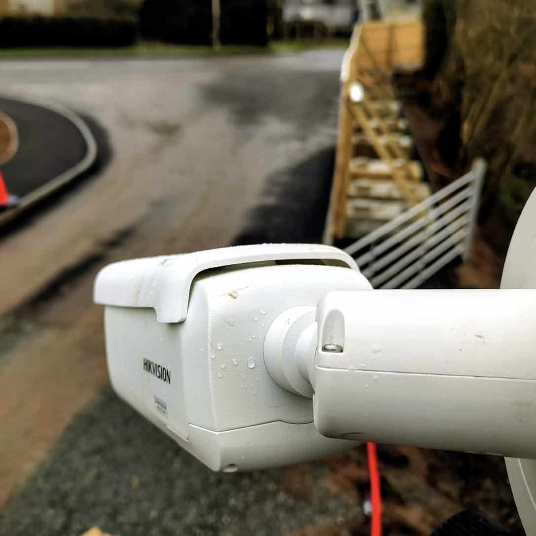 Temporary CCTV camera fitted to a building site in Northern Ireland