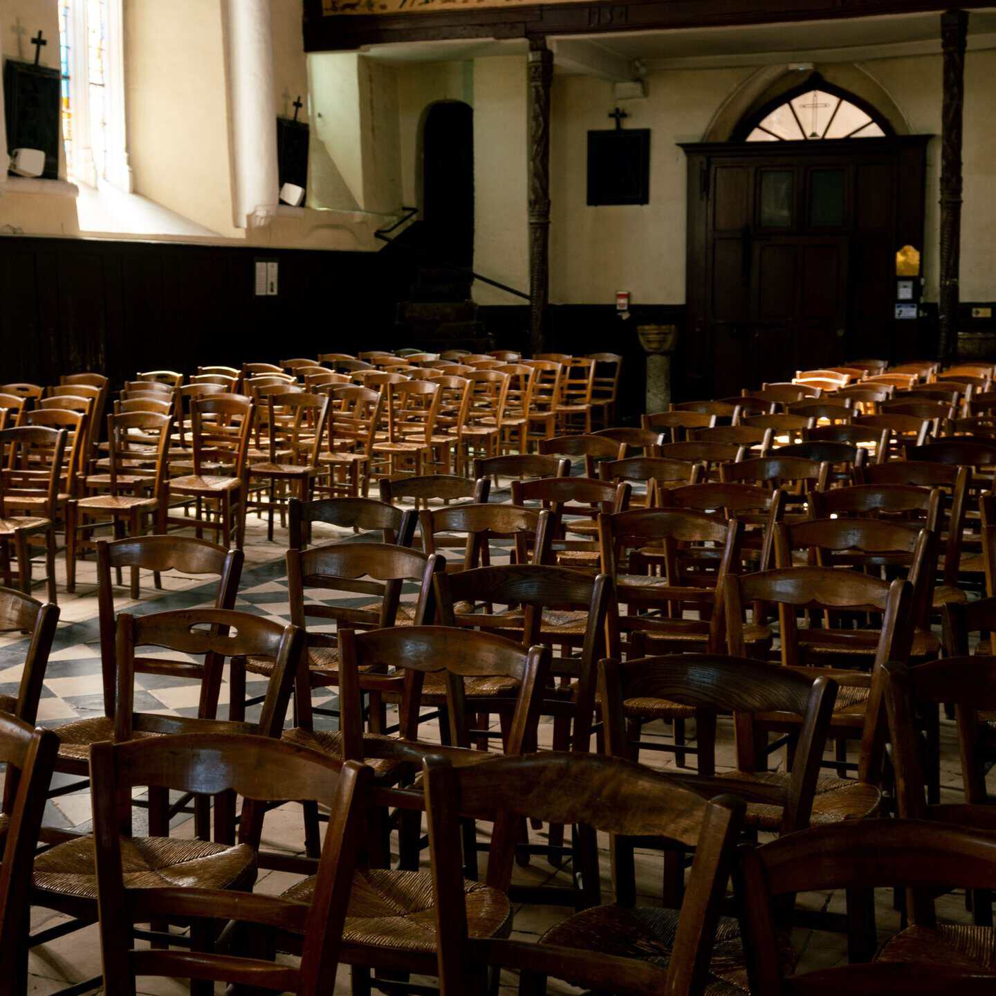 Seating arrangements inside a church premises